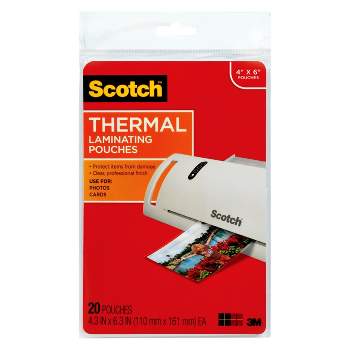 Scotch 20ct 4" x 6" Thermal Laminating Pouches