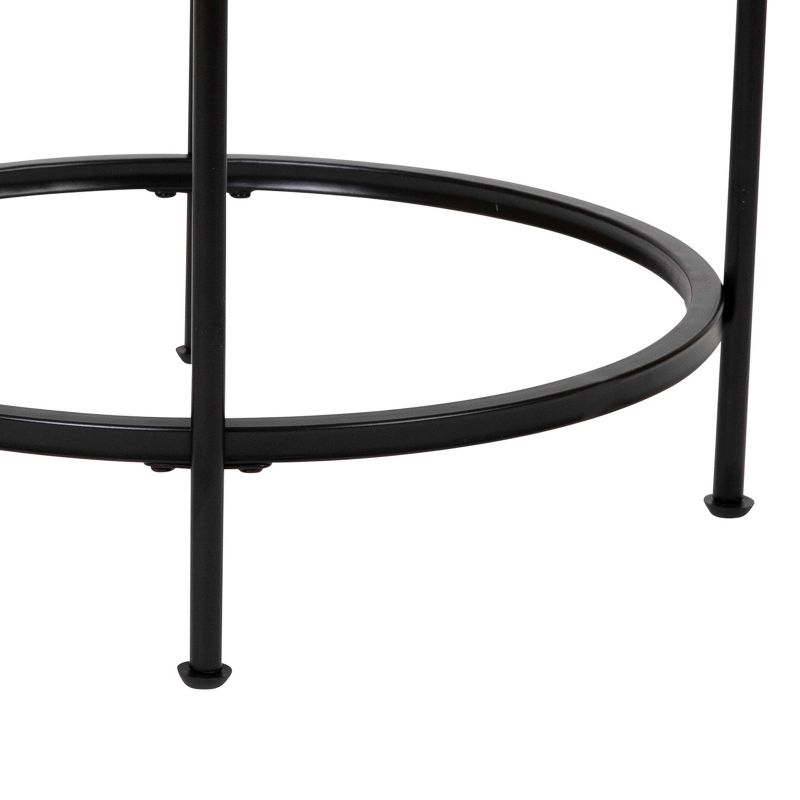 Flash Furniture Astoria Collection Round End Table - Modern Clear Glass Accent Table with Matte Black Frame, 6 of 11