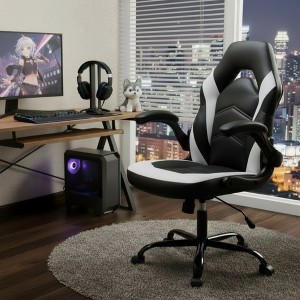 AZL1 Life Concept Video Computer Game Chair with Ergonomic Lumbar Support PU Leather Swivel Racing Chair with Arm - 1 of 4
