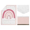 Sweet Jojo Designs Girl Baby Crib Bedding Set - Boho Rainbow and Hearts Pink Ivory 3pc - 2 of 4