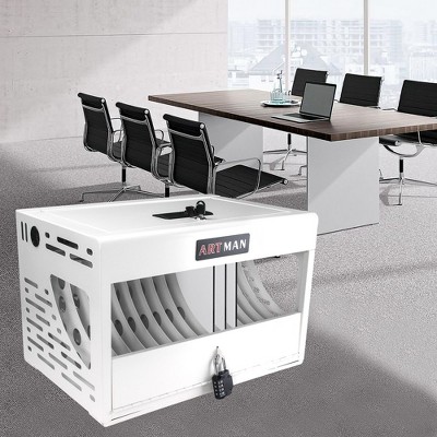 16 Bay Charging Cabinet For Laptop Locking Charging Cart For Lock Box Fits 14'' Screensize 1.2'' Thick Tablets