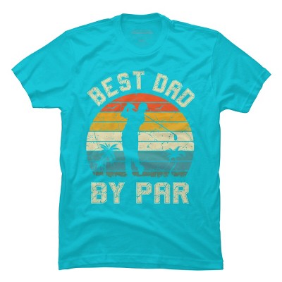 Men's Design By Humans Best Dad By Par Tropical Golf By T-Shirt