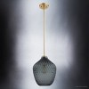 Urban Ambiance Luxury Mid-Century Modern Pendant ,  13''H x 11''W,  Brushed Brass and Stained Glass Finish, ULB2241 - 4 of 4