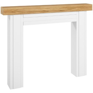 HOMCOM Modern Fireplace Mantel, Freestanding Fireplace Surround for Electric Fireplaces, with Leg, 51.2" W x 40.6" H, Natural Wood - 1 of 4
