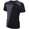 YESFASHION Men's Color Block T Shirts Round Neck Short Sleeve Summer Tee Tops - 2 of 4