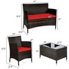 Costway 8PCS Rattan Patio Furniture Set Cushioned Sofa Chair Coffee Table - image 3 of 4