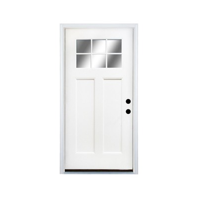 New Design Fiberglass Composite Door Right Hand Inswing Entrance Door White Exterior Front Entry Doors With 4-9/16 Frame
