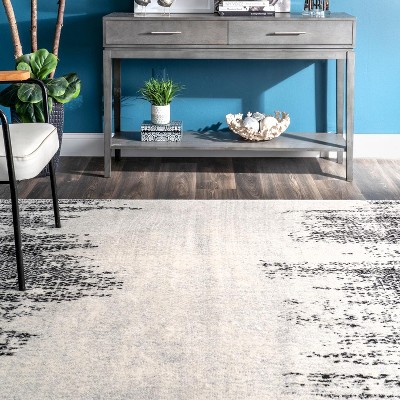 Penelope Faded Chevron 9' x 12' Gray Synthetic Area Rug