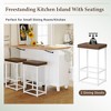 Ridstar 50.3 in. W Kitchen Island Set with Drop Leaf and 2 Seatings For Kitchen & Dining Room-White - 3 of 4