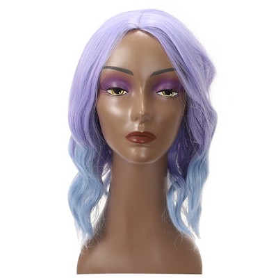 Unique Bargains Women Curly Shoulder Length Human Hair Wigs 14" with Wig Cap