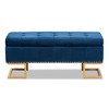 Ellery Velvet Fabric Upholstered Ottoman - Baxton Studio - 3 of 4