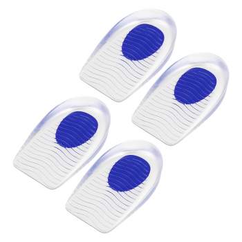 Unique Bargains Silicone Heel Support Cup Pads Orthotic Insole Plantar Care  Heel Pads Ripple Pattern Size 33-39 Blue 4 Pcs : Target