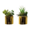 SEVOBAL Planters Set of 2 Artificial Succulent Plants 7" Tall in Glossy Black Pots for Modern Table Decor, Green, 5.5"*4.5"*7" - 4 of 4
