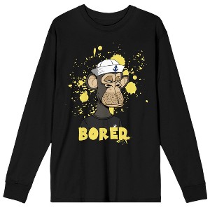 Bored Of Directors Marine Cap Ape Crew Neck Long Sleeve Men's Black Tee - 1 of 2