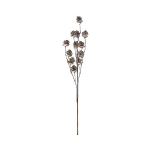 Storied Home Plastic Pinecone Stem with Glitter, Champagne Finish - 1 of 2