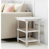 HomeRoots 24" Antiqued White Solid Wood End Table With Two Shelves - 2 of 4