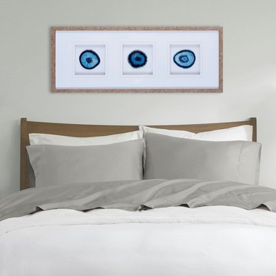 Real Stone Framed Glass and Double Matted Wall Art