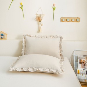 Ruffled Pillow Shams & Body Pillow Cover – Soft Wrinkle Resistant Bedding Collection Envelope Closure - 1 of 4
