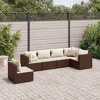 vidaXL Patio Lounge Set Brown and Cream - 2 of 4