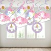 Big Dot of Happiness Rainbow Unicorn - Magical Unicorn Baby Shower or Birthday Party Hanging Decor - Party Decoration Swirls - Set of 40 - 3 of 4