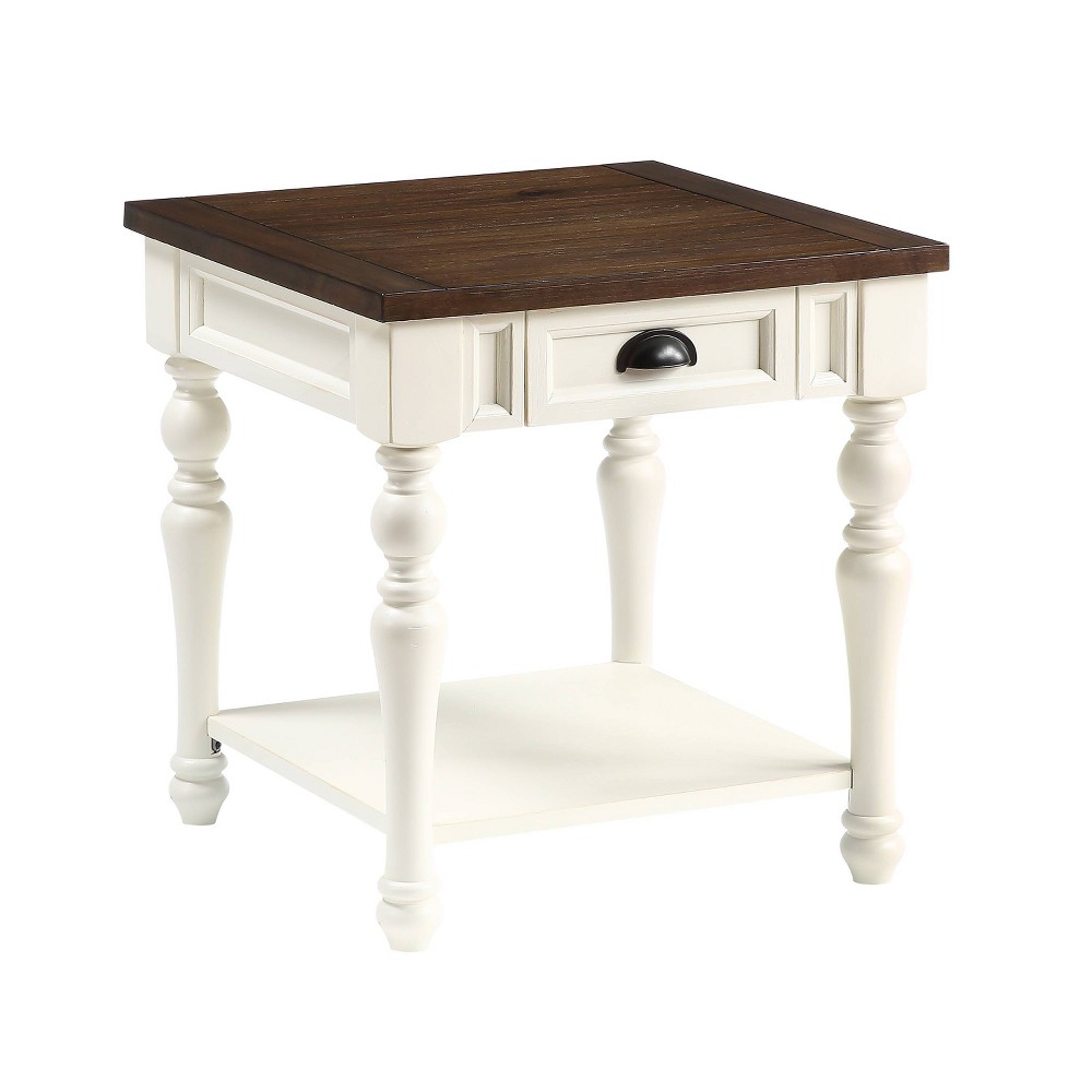 Photos - Dining Table Joanna End Table Ivory/Mocha - Steve Silver Co.