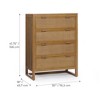 Hatteras Modern Boho 4-Drawer Dresser with Solid Wood & Natural Rattan Accents-Teamson Home - 3 of 4