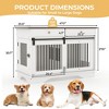 47" Dog Furniture Crate, Large Furniture Style Dog Crate w/ 2 Storage Draws & Removable Divider & Triple Door Design - 2 of 4