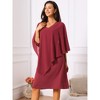 INSPIRE CHIC Women's Chiffon Cape Overlay Bodycon 3/4 Sleeve V Neck Pencil Dress - 2 of 4