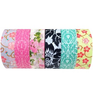 Wrapables Japanese Washi Masking Tape Collection, Premium Value Pack (Set of 6) - 1 of 4