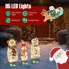 Angel Sar 3-Piece Lighted Snowman Family Decor, 95 Warm-White LEDs, 30.5"/25.5"/20.5" Metal Fabric Snowmen Set - 4 of 4