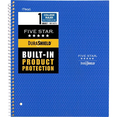 Photo 1 of [3 Pack] Spiral Notebook 1 Subject College Ruled Anti-Microbial Cobalt Blue - Five Star