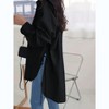 Women's Loose Fit High - Low Hem Tie - Front Slimming Shirt - 3 of 3