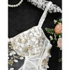 Womens One Piece Jumpsuits Lace Up Floral Top Mesh Sheer Embroidered Lingerie Bodysuit Tie Back - 2 of 4
