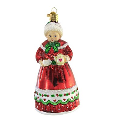 Old World Christmas 5.25 In Mrs. Claus Ornament Coffee Pot Cup Tree Ornaments