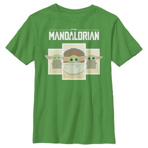 Boy's Star Wars: The Mandalorian The Child Cartoon Cards T-Shirt - 1 of 4