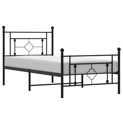 vidaXL Metal Bed Frame with Headboard and Footboard - Classic Steel Construction with Extra Storage Space