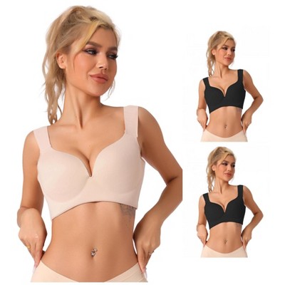 INSPIRE CHIC Women's Wirefree Bra Full Coverage Push Up Vest Bralettes 3 Packs