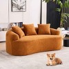Compact Design Curved Loveseat Sofa, Couch for Apartments, Full Compression Foam Filling Sofa with Chenille Cover-Baofuwish - 3 of 4