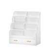 VASIP White Kids Bookshelf with 2 Drawers, Front-Facing Bookcase & Toy Organizer for Playroom and Nursery - 4 of 4