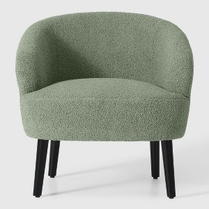 WestinTrends Alexandria 29" Wide Mid Century Modern Faux Shearling Barrel Accent Arm Chair - 1 of 4