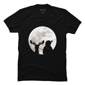 Men's Design By Humans Christmas moon By lithegraphic T-Shirt - 1 of 4