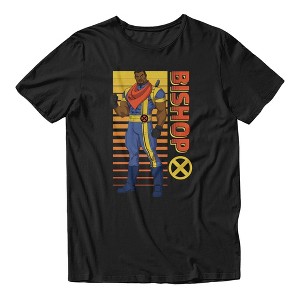 Bishop Luers coming 007 ☆ Tシャツ Marvel X-men 97 D+ Mens Bishop Lucas Striped Retro T Shirt - Black