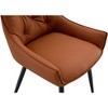 PAGED Dining Chairs, Faux Leather Dining Room Chairs, Kitchen Chairs with Ergonomic Button-Tufted Backrest and Metal Legs for Kitchen - 3 of 4