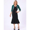 INSPIRE CHIC Women's Open Front Sequin Long Sleeve Shrug Sweaters - 3 of 4