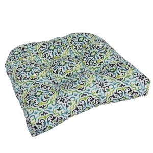 Blazing Needles, 19-inch U-Shaped Spun Polyester Outdoor Tufted Dining Chair Cushion - 1 of 1
