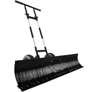 Best Choice Products 48in Hand Snow Pusher w/ 2 Wheels, Adjustable Handle, Blade Angle, Reflective Tape - 1 of 4