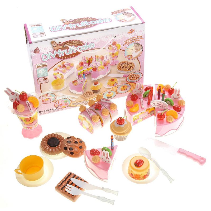 Link Worldwide 75pc Deluxe Birthday Cake Pretend Play Toy Set - Perfect For Girls and Boys - Pink, 4 of 6