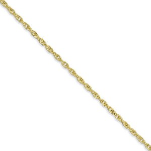 Black Bow Jewelry 1.5mm 10K Yellow Gold Solid Cable Rope Chain Necklace - 1 of 4