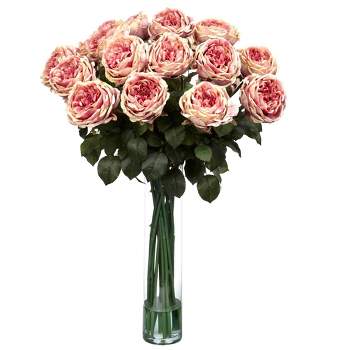 Nearly Natural 31-in Fancy Rose Silk Flower Arrangement