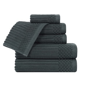 Modern Ribbed Cotton  Assorted Towel Set by Blue Nile Mills - 1 of 4